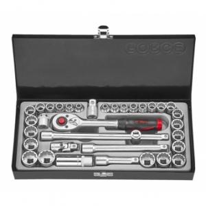 3/8" Набор инструмента с 12-ти гран. головками (дюйм+метр) (35пр.) 3/8" Набор инструмента с 12-ти гран. головками (дюйм+метр) (35пр.)
