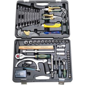 Набор инструмента 1/4"& 1/2" 6-гранный головки 4-24 мм., ключи комбинированные 8-19 мм., ключи шестигранные 1.27-10 мм., губцевый инструмент, вставки PH, PZ, шлицевые, воротки, удлинители 77 пр. Набор инструмента 1/4"& 1/2" 6-гранный головки 4-24 мм., ключи комбинированные 8-19 мм., ключи шестигранные 1.27-10 мм., губцевый инструмент, вставки PH, PZ, шлицевые, воротки, удлинители 77 пр.